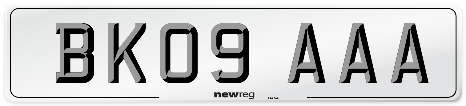 BK09 AAA Number Plate from New Reg